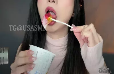 付费视频-皖皖该睡觉啦_涩涩长舌合集_4.25棒棒糖蘸酸奶